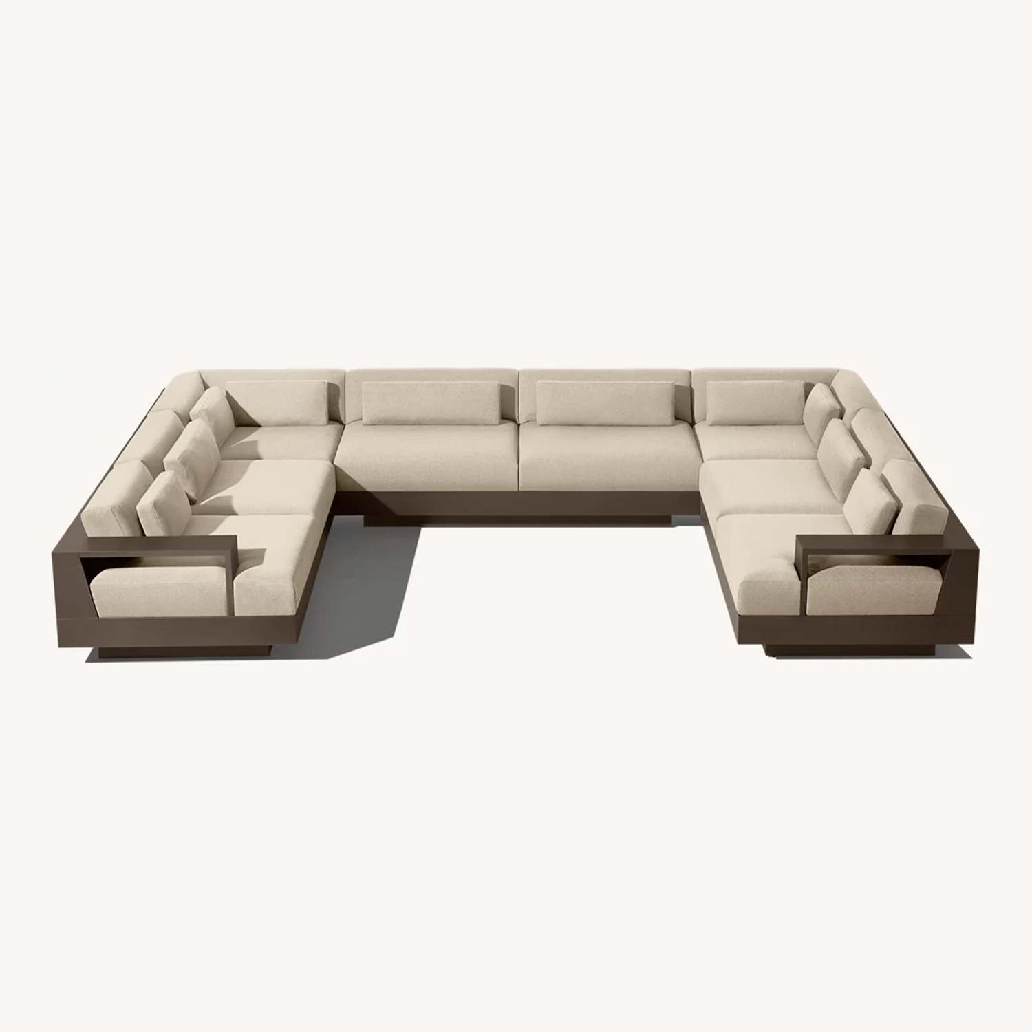Outdoor Furniture Luxury - ชุดโซฟาอลูมิเนียมโครงโลหะหรูหราสำหรับระเบียงสวนกลางแจ้ง ชุดโซฟาพักผ่อน
