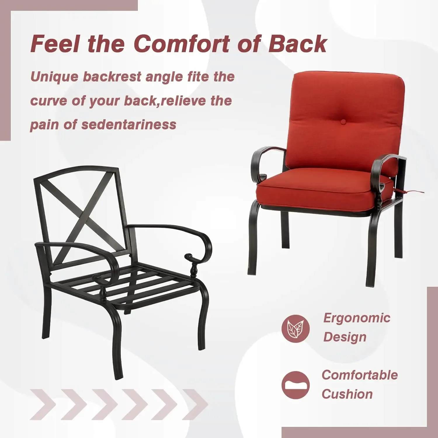 เก้าอี้บิสโทรโลหะสีแดงสำหรับใช - Outdoor Furniture Metal Chairs บทวิจารณ์และราคา